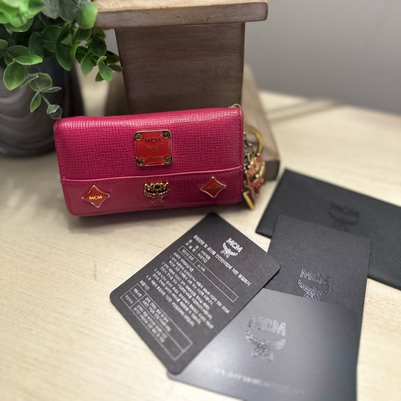 MCM Pink Leather Key Holder with Charms - Picture 2 of 16